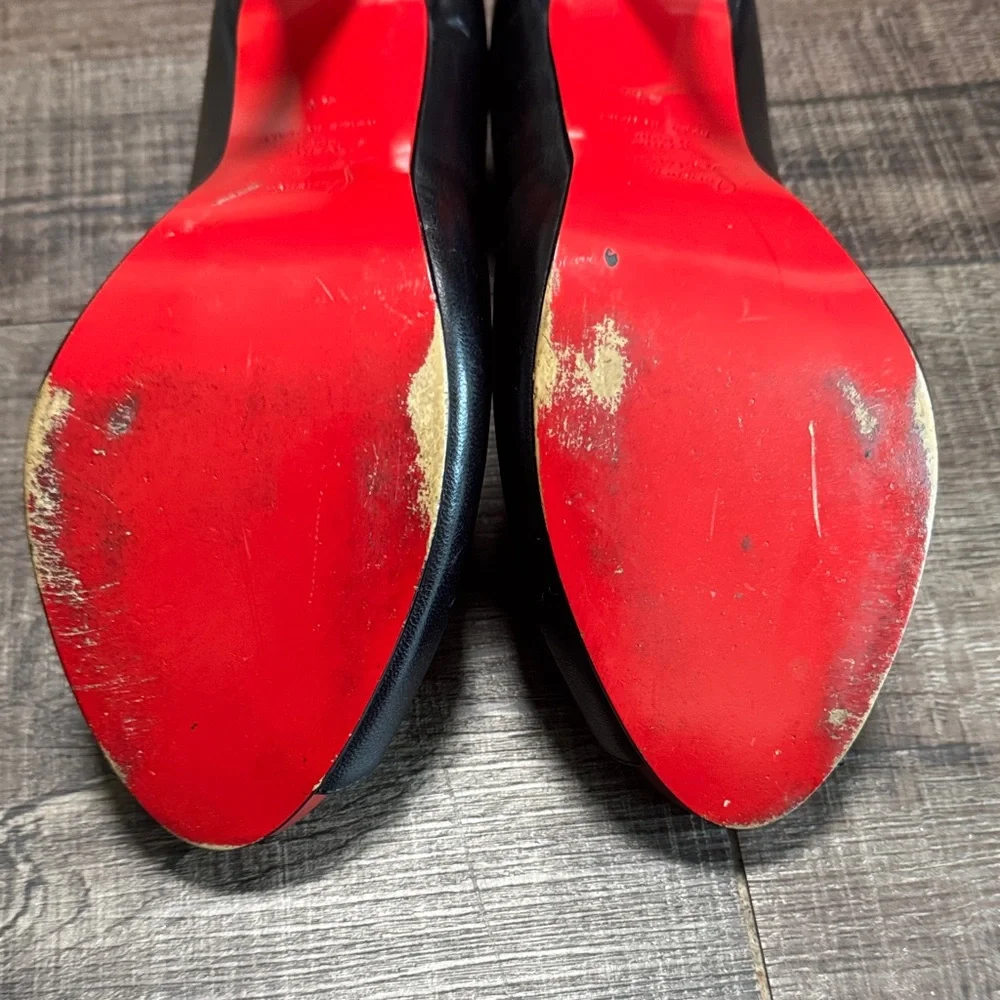 Christian Louboutin Black Peep Toe Heels - Picture 12 of 15